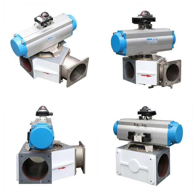 Pneumatic and Manual Diverter valve with Airtac Cylinder for Powder Conveying